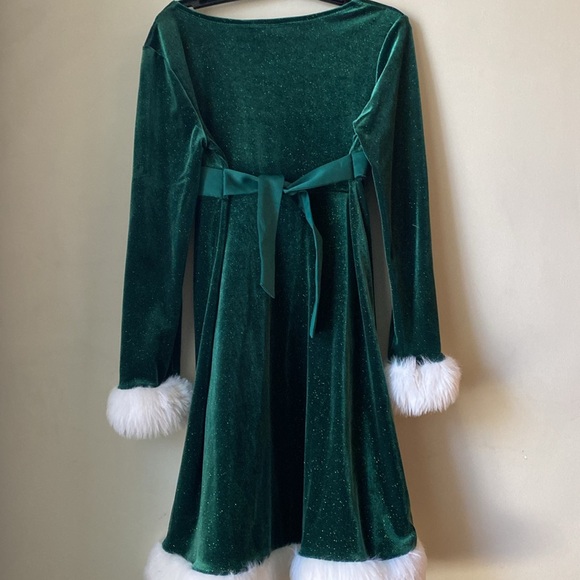 Bonnie Jean Girls Green Sparkly Dress Size 12 - Picture 7 of 9